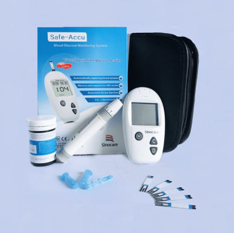phụ kiện của máy đo đường huyết Safe-Accu Sinocare