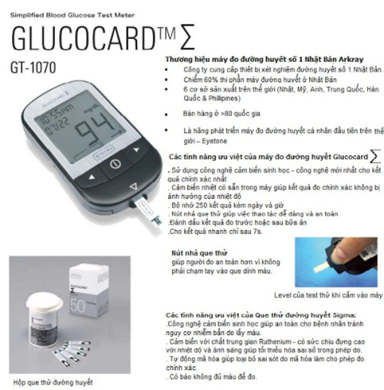 Máy đo đường huyết cá nhân Glucocard 1070
