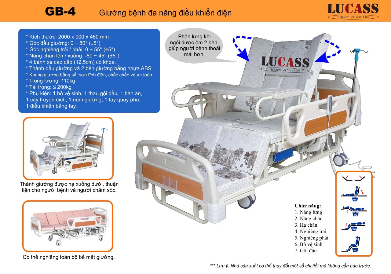 Giường điện đa năng Lucass GB-4E