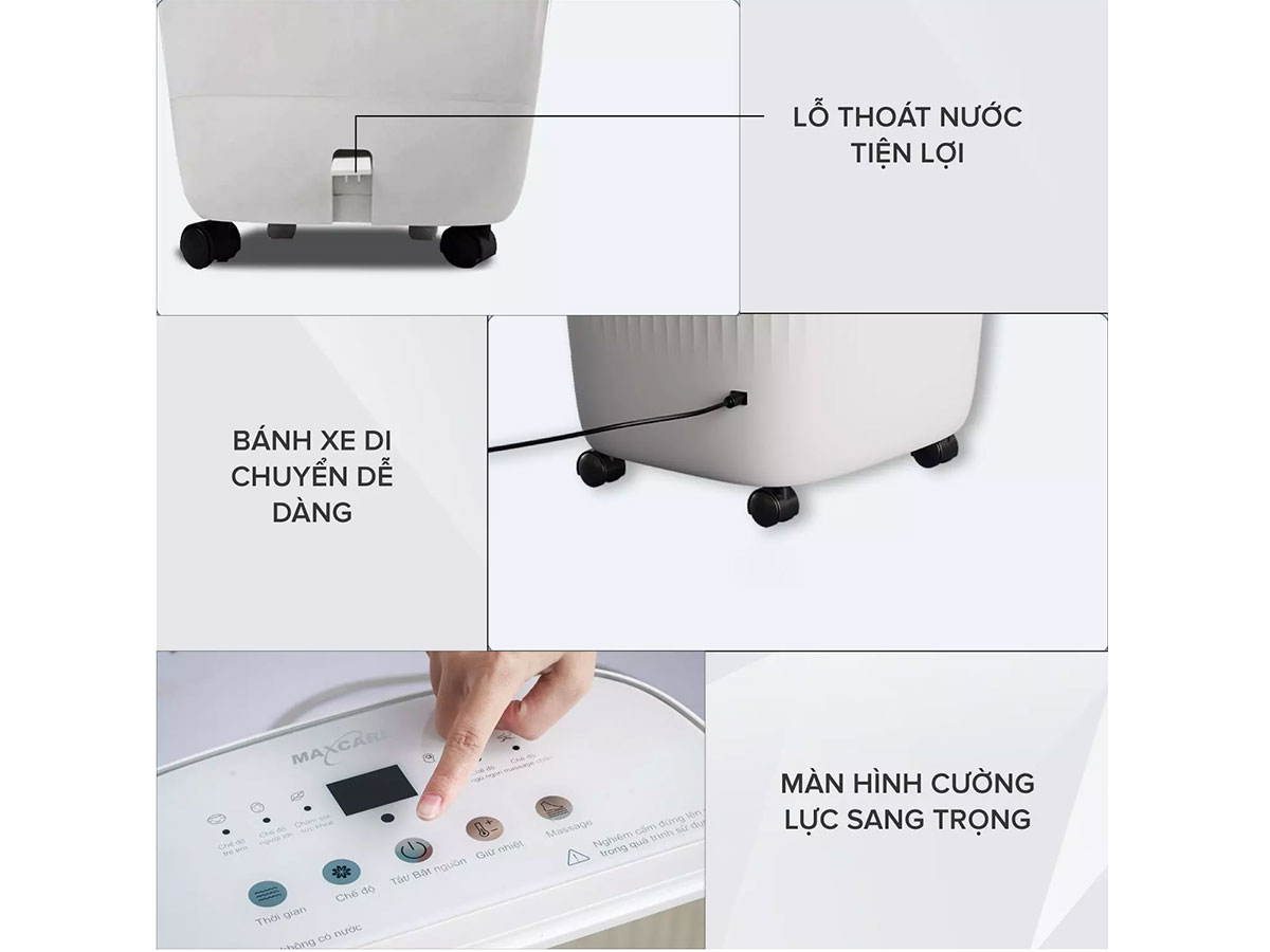 Tiện ích của bồn ngâm chân maxcare Max648 Smart